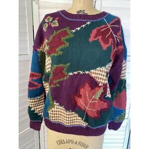 VTG Le Moda Pullover Sweater Women’s Large Autumn Fall Festive Multicolor Sz XL